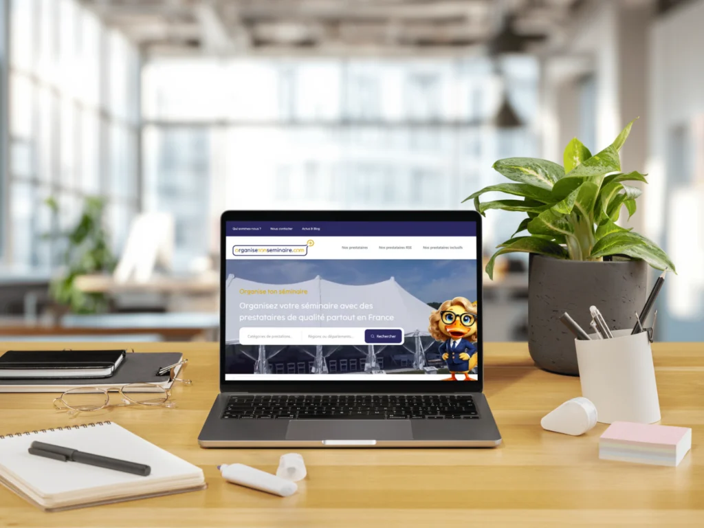 Mockup du site Organise Ton Séminaire sur un ordinateur